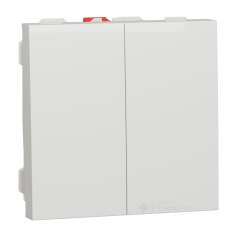 вимикач Schneider Electric Unica New 2 кл., 2 модуля, 10 А, білий (NU321118)