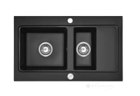 кухонна мийка Rea Fox 46,5x78 black (ZLE-00134) + сифон