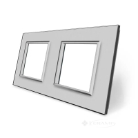 рамка Livolo 2 пост., серый стекло (VL-P7E/E-4I)