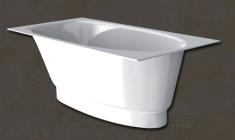 ванна из искусственного камня PAA Uno 150x75 + панель для ванны, белая (VAUNO/00+PAUNОM/00)