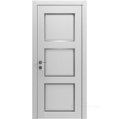 дверное полотно Rodos Style 3 600 мм, полустекло, каштан белый