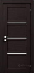 дверное полотно Rodos Modern Quadro 600 мм, с полустеклом, венге шоколадный