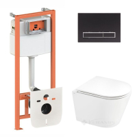 унитаз Qtap Scorpio Ultra Quiet + инсталляционная система Nest + линейная клавиша черный матовый (QT1433053EUQW45167)