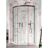 душевые стенки Radaway Idea Black PDD 100x80 безопасное стекло, прозрачное, чёрные (387153-54-01)