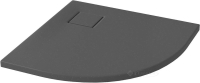 піддон Cersanit Tako Slim 80x4 напівкруглий, сірий матовий + сифон (S932-159)