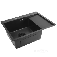 кухонная мойка Rea Fin 62x48 с сифоном, black (ZLE-06014)
