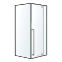 душова кабіна Volle Mora 90х90х200 стело прозоре, metal gun (1037.125505)