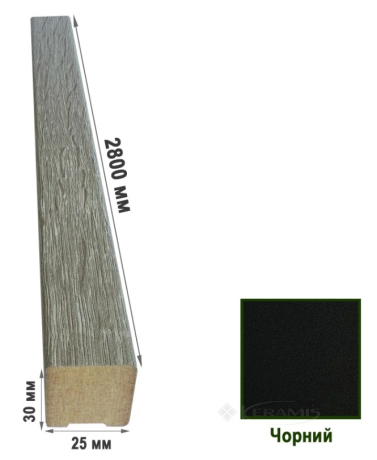 Декоративная рейка Super Profil 25х30х2800 черный (РД2529-4)