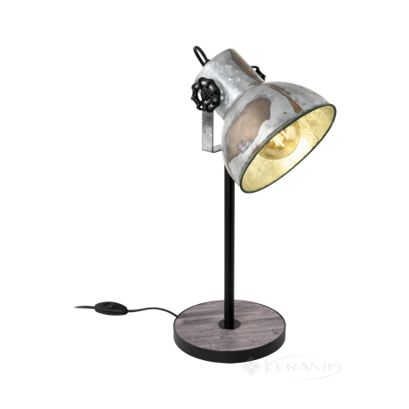 Настільна лампа Eglo Barnstaple чорний, цинк зістарений (49718)