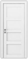 дверне полотно Rodos Modern Quadro 600 мм, з полустеклом, білий мат