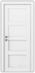 дверное полотно Rodos Modern Quadro 600 мм, с полустеклом, белый мат