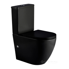 унитаз Imprese Lesna 66,5х38х84,5 напольный, сиденье slow-closing, черный матовый (i11507 black)