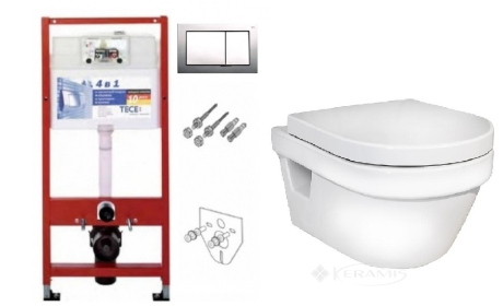 Унітаз Gustavsberg Hygienic Flush + сидіння Soft-Close + інсталяція TECE 4в1 (9400006+5G84)
