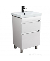 тумбочка з умивальником Мойдодир MoonShine 52х86х40 Sempre 50 підлогова, білий глянець (00-0008513)