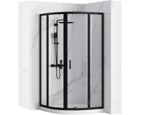 душова кабіна Rea Look 90x90x190 безпечне скло, прозоре, чорний (REA-K7903)