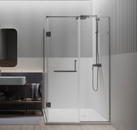 душевая кабина Weston 80x100 стекло прозрачное, фурнитура: нерж. полированная polish, ручка держатель WK4 (W009)