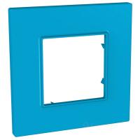 рамка Schneider Electric Unica Quadro 1 пост., голубая (MGU4.702.26)