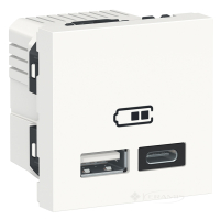 розетка Schneider Electric Unica New USB, 1 пост., 2,4 А, 100-240 В, без рамки, белая (NU301818)