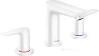 смеситель для умывальника Hansgrohe Talis E на 3 отверстия, со сл гарнитуром, белый мат (71733700)