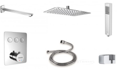 душевой комплект Excellent Krotos Rain Termo хром, 3 потребителя (AREX.SET.8046CR)