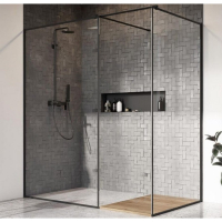 душова перегородка Radaway Modo II New Black 120x200 безпечне скло, frame, чорна (389124-54-56)