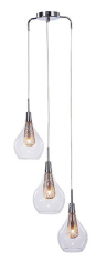 подвесной светильник Azzardo Elektra, хром, прозрачный, 3 лампы (MD15002028-3A / AZ1688)