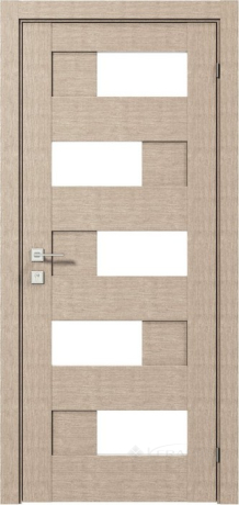 Дверне полотно Rodos Modern Verona 900 мм, з полустеклом, крем