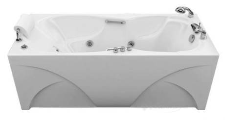 Акриловая гидромассажная ванна Цезарь, 1800 x 800 мм + каркас + панель + сифон