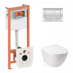 набір Qtap інсталяція 4 в 1 Nest + унітаз із сидінням, з панеллю змиву (QT07335177W45134)