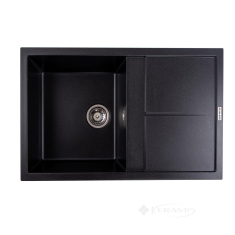 кухонная мойка Valeso Selena 78,5x49,5x20 на столешницу, гранит, черный металик (SP000046919)