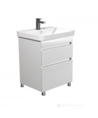 тумбочка з умивальником Мойдодир MoonShine 60х86х45 Vivace 60 підлогова, білий глянець (00-0008658)