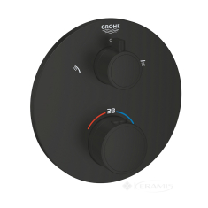 термостат для душу Grohe Grohtherm з перемикачем на 2 положення, чорний матовий (1022082430)