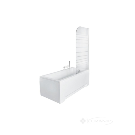 Штора для ванны Besco PMD Piramida Ambition 75х130 стекло прозрачное, с полосами