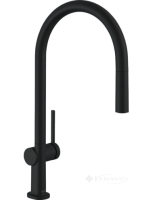 смеситель для кухни Hansgrohe Talis M 210, с вытяжным изливом, 1jet, черный матовый (72802670)