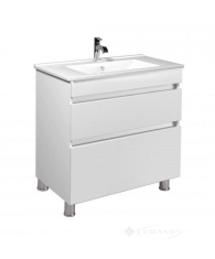 тумбочка з умивальником Мойдодир MoonShine 80х86х45 Creavit Su-80 підлогова, білий глянець (00-0008659)