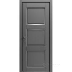 дверное полотно Rodos Style 3 600 мм, полустекло, каштан серый