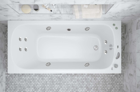 Гідромасажна ванна WGT Rialto Orta 170x70 HYDRO LINE DUE + корпус + рама + злив /перелив (RLTORT170HLDMPCW)