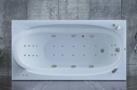 гідромасажна ванна WGT Rialto Arona 180x90 HYDRO UNO & AERO LINE + корпус + рама + злив /перелив (RLTARN180HUARLPBW)