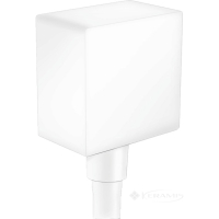 подключение душевого шланга Hansgrohe Fixfit Square с клапаном обратного тока, матовый белый (26455700)