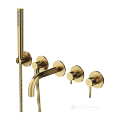 смеситель для ванны Omnires Y на 5 отверстий brushed brass (Y1237/1SBSB)