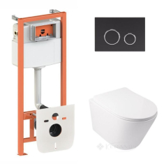 набір Qtap інсталяція 4 в 1 Nest + унітаз із сидінням, з панеллю змиву (QT16335179W45150)