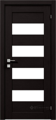 дверное полотно Rodos Modern Milano 600 мм, с полустеклом, венге шоколадный