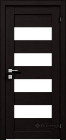Дверне полотно Rodos Modern Milano 600 мм, з полустеклом, венге шоколадний
