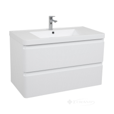 тумбочка с умывальником Aqua Rodos Акцент 90x52x38,6 подвесная, белая (АР000112185)