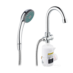смеситель для кухни Kroner Volt с водонагревателем и дисплеем, хром/белый (Volt-CW190WMDS) CV023247