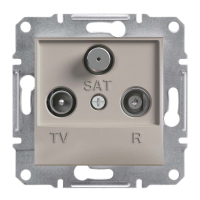 розетка Schneider Electric Asfora TV-R-SAT, 1 пост., без рамки, бронза (EPH3500169)