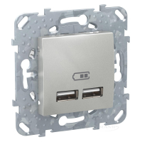 розетка Schneider Electric Unica USB, 1 пост., 1 A, 100-240 В, без рамки, алюміній (MGU5.418.30 ZD)