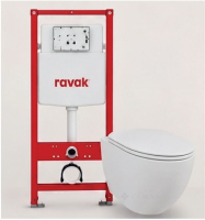 инсталляция Ravak FrameCore Direct с унитазом Concept Oval RimOff без ободка, с сиденьем soft close (RKUSET8001)