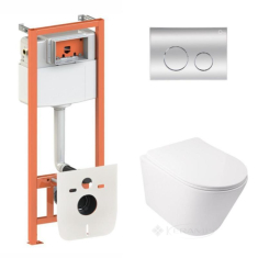 набір Qtap інсталяція 4 в 1 Nest + унітаз із сидінням, з панеллю змиву (QT16335179W45151)