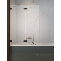 штора для ванни Radaway Essenza Pro PND II 110 ліва, безпечне скло, прозоре, чорна (10102110-54-01L)